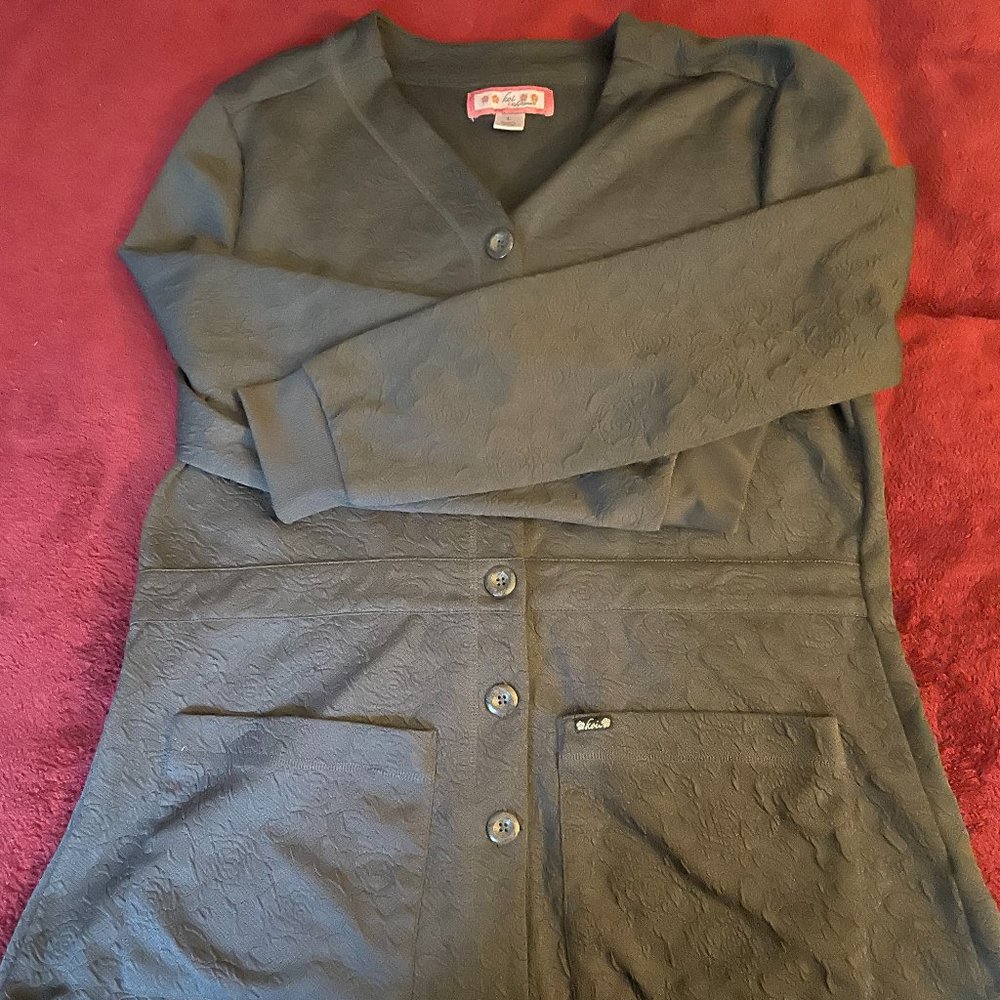 Koi scrub jacket-gray, textured, Large